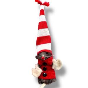 Vintage figurine Original Fur Toys Little Mouse Factory winter hat